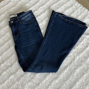 Women's Dark Blue High Rise Flared Jeans